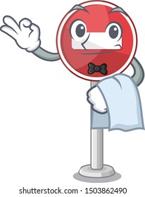 Waiter no entry isolated  character