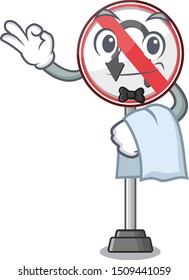 Waiter no u turn isolated the mascot