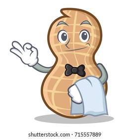 Waiter peanut character cartoon style