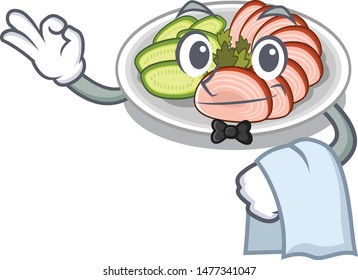 Waiter peking dunking fried in mascot pan