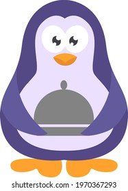 Pingüino de caucho, ilustración de icono, vector sobre fondo blanco