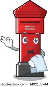 Waiter pillar box isolated in the mascot