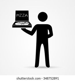 Waiter with pizza