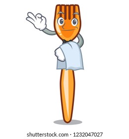 Waiter plastic fork on use for mascot
