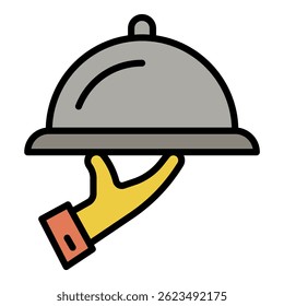 Waiter pot icon. Outline waiter pot vector icon color flat isolated