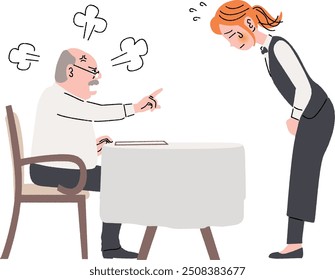 Camarero respondiendo a las quejas de los Clientes