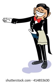 waiter restaurant illustration