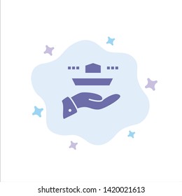 Waiter, Restaurant, Serve, Lunch, Dinner Blue Icon on Abstract Cloud Background