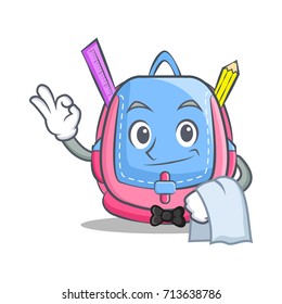 Waiter school bag character cartoon