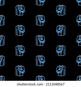 waiter seamless pattern, bright vector illustration on black background.