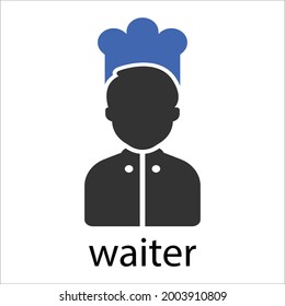 waiter, service man icon design vector