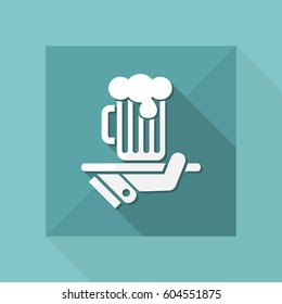 Waiter serving beer icon