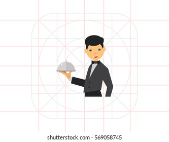 Waiter Serving Dish Icon