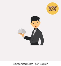 Waiter Serving Dish Icon