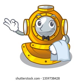 Waiter shape diving helmet character in closet