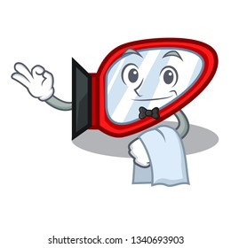 Waiter side mirror in a cartoon box