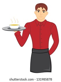 Waiter with soup