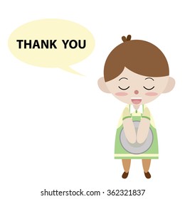 waiter speak thank you cartoon vector