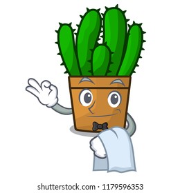 Waiter spurge cactus plant isolated on mascot
