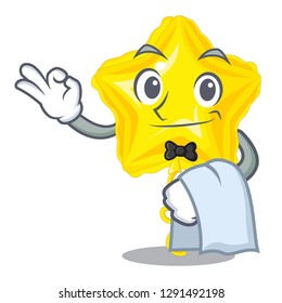 Waiter star balloon in the cartoon shape