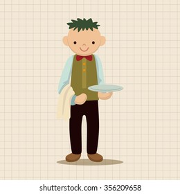 waiter theme elements vector,eps