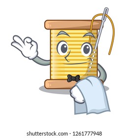 Waiter thread bobbin isolated on a mascot
