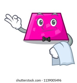 Waiter trapezoid mascot cartoon style