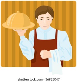 The waiter with a tray