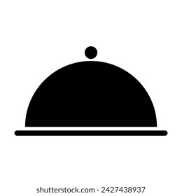 Waiter tray icon, dish menu restaurant web symbol, lunch design vector illustration .
