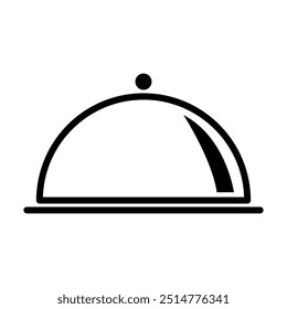 Icono de la bandeja del camarero, símbolo del Web del restaurante del menú del plato, Ilustración vectorial del diseño del almuerzo .
