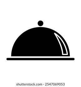 Ícone da bandeja do garçom, símbolo web do restaurante do menu do prato, ilustração vetor do projeto do almoço .