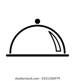 Waiter tray icon, dish menu restaurant web symbol, lunch design vector illustration .