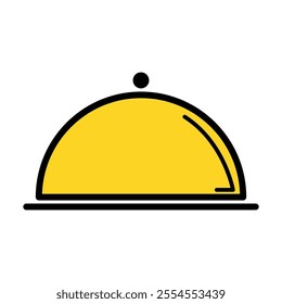 Waiter tray icon, dish menu restaurant web symbol, lunch design vector illustration .