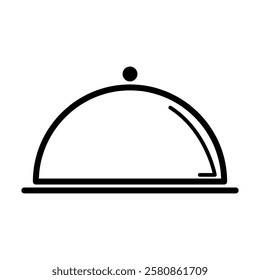Waiter tray icon, dish menu restaurant web symbol, lunch design vector illustration .