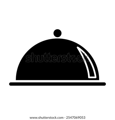 Waiter tray icon, dish menu restaurant web symbol, lunch design vector illustration .