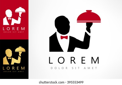 Waiter with a tray logo