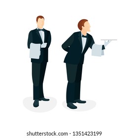 Waiter  Waiter and tray   towel  Set waiter character design   Part set 
