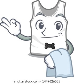 Waiter undershirt folded in a cartoon closet