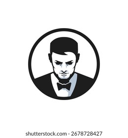 vetor waiter logotipo abstrato estilo moderno