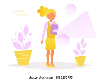 Waiter Vector. Cartoon. Isolated art on white background. Flat