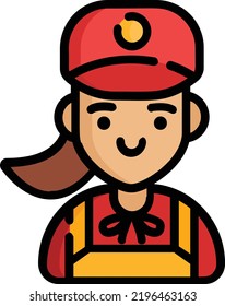 concepto de vector camarero sobre fondo blanco. icono de ilustración aislada