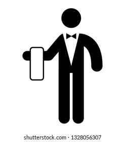 Waiter vector element, pictogram.