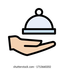 waiter vector flat color icon 