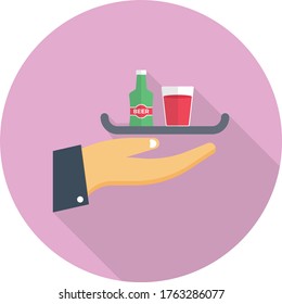 waiter vector flat color icon  