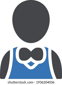 icono de color de glifo vectorial del camarero