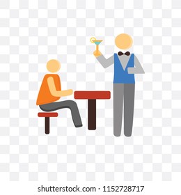 Waiter vector icon isolated on transparent background, Waiter logo concept