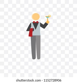 Waiter vector icon isolated on transparent background, Waiter logo concept