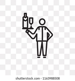 Waiter vector icon isolated on transparent background, Waiter logo concept