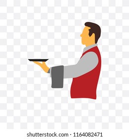 Waiter vector icon isolated on transparent background, Waiter logo concept