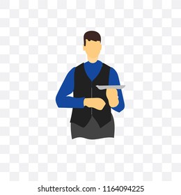 Waiter vector icon isolated on transparent background, Waiter logo concept